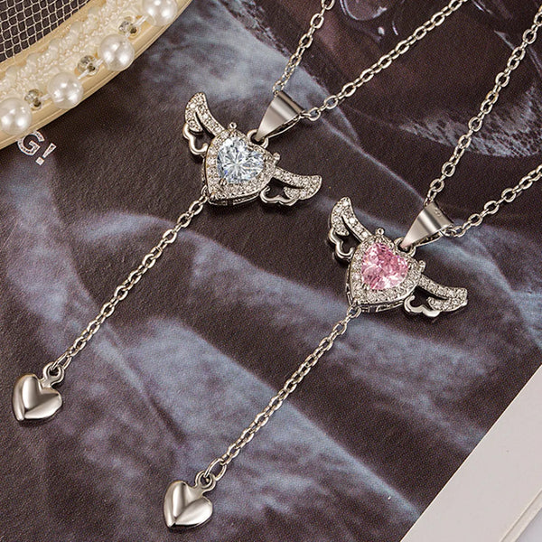 Angel Heart Wings Necklace