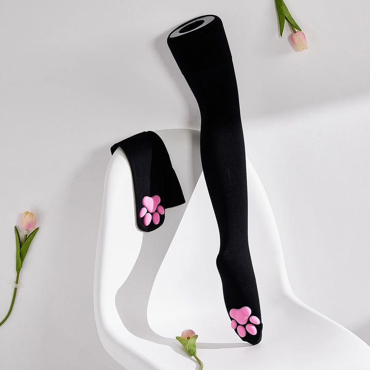 Kawaii Lolita Cat Paw Stockings High Socks - Juneptune