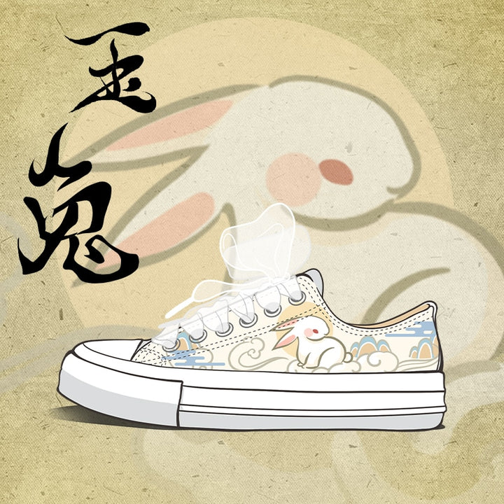 Kawaii Bunny Low Top Shoes - Juneptune