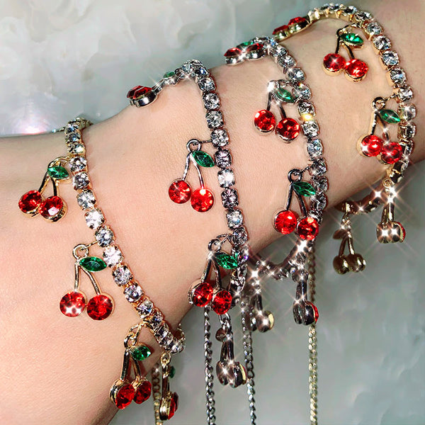 Cottagecore Shiny Cherry Bracelet - Juneptune