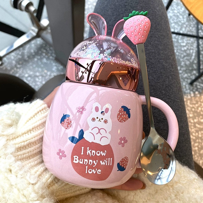 Pink Rabbit Ceramic Cup – Juneptune