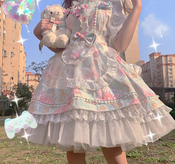 Sweet Lolita Kawaii Lace Dress - Juneptune