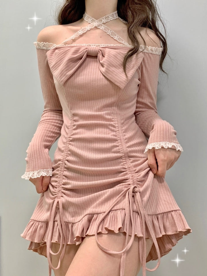 Coquette Bow Mini Dress - Juneptune