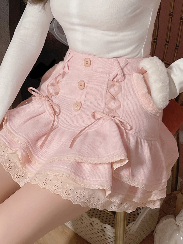 Japanese Kawaii Lolita High Waist Mini Skirt - Juneptune