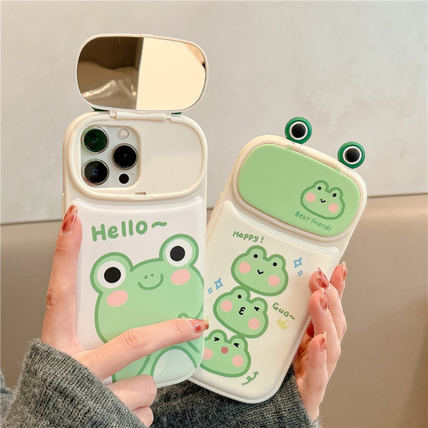 Kawaii Frog iPhone Case With Mirror - Juneptune