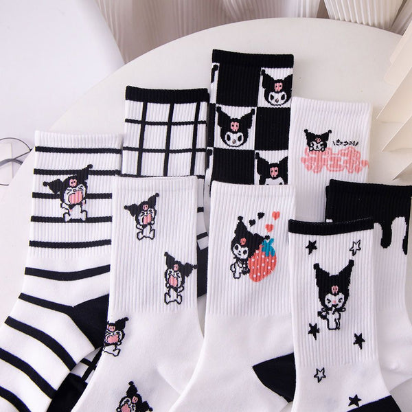 Kawaii Sanrio Kuromi Cotton Socks Set - Juneptune