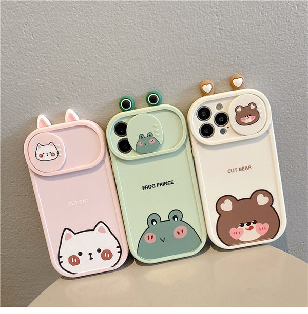 Kawaii Animal iPhone Case With Camera Cover - Juneptune