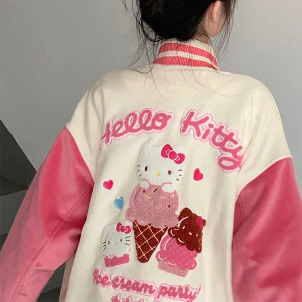 Kawaii Sanrio Hello Kitty Pink Casual Jacket - Juneptune