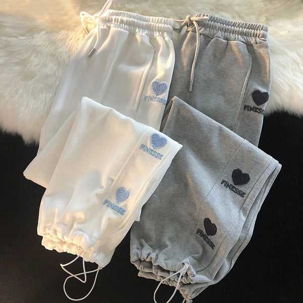 Heart Embroidery Sweatpants