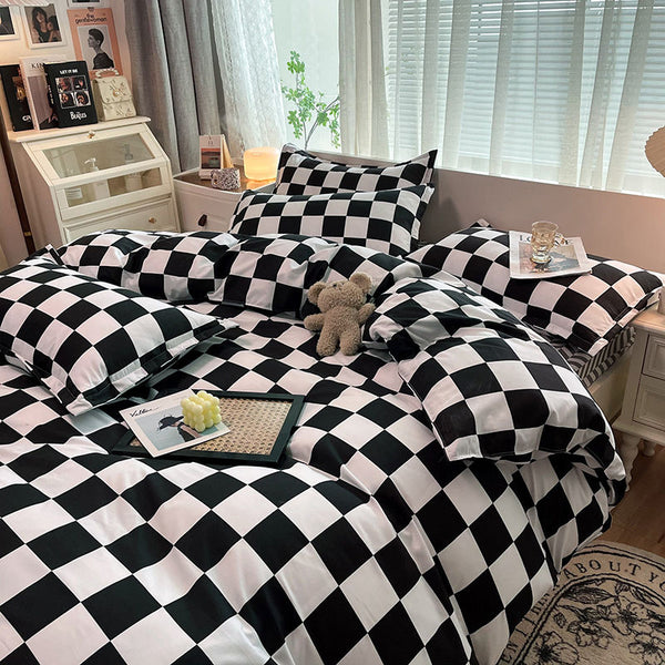 Aesthetic Checkerboard Bedding Set - Juneptune