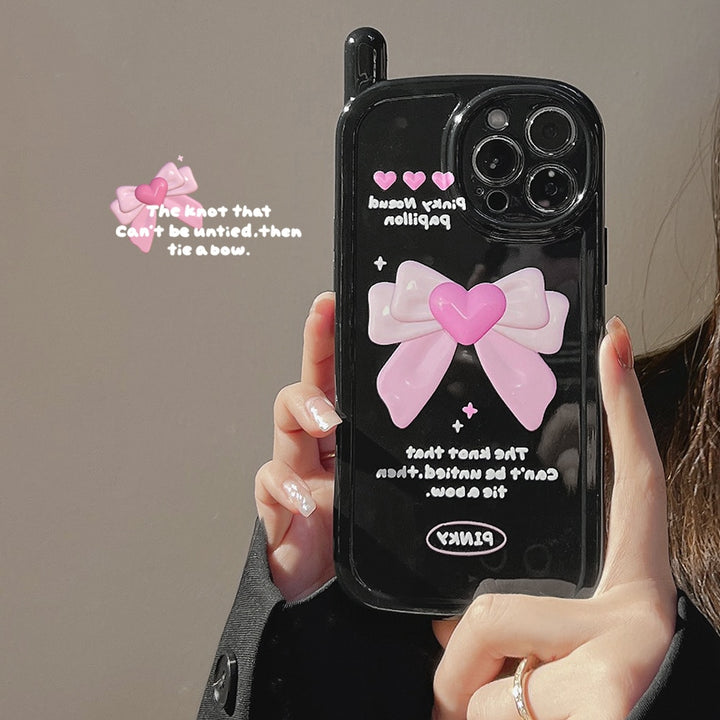 Kawaii Pink Bowknot Telephone iPhone Case - Juneptune