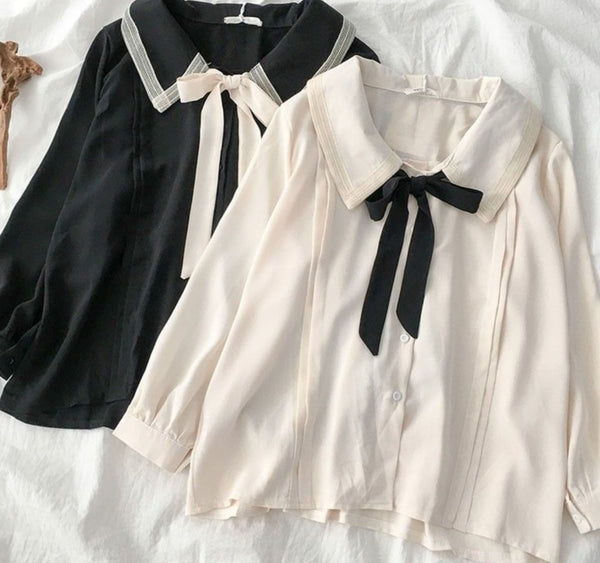 Peter Pan Collar Loose Shirt