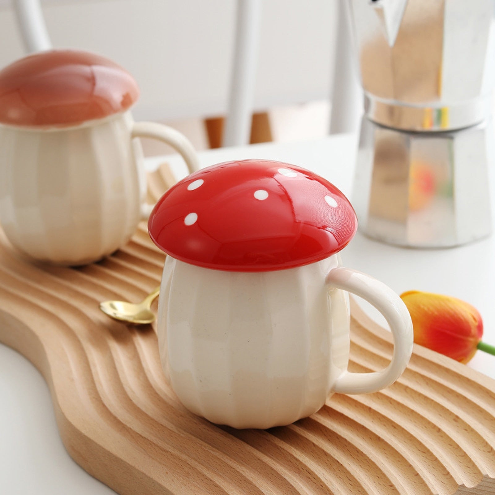 Grindstore The Mushroom Guide Tazza In Ceramica Con Pannello Nero - Capacità 11 Fl Oz, Regalo Divertente E Originale