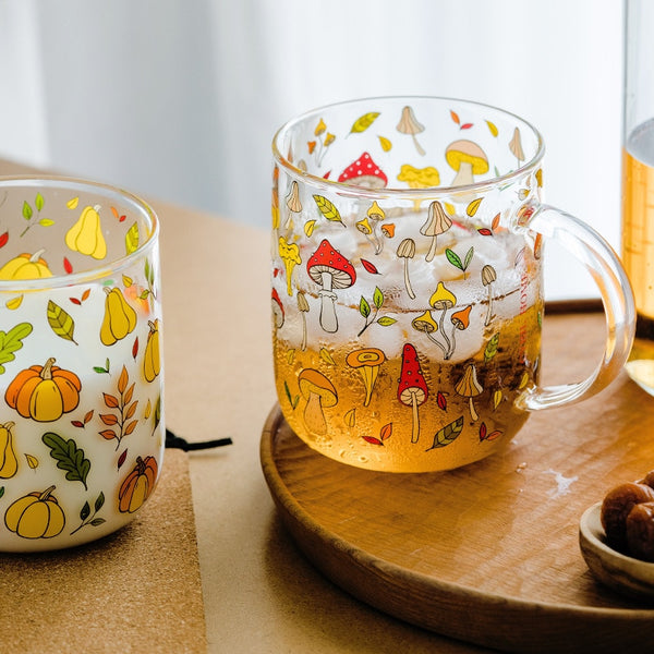 Autumn Mushroom Pumpkin Heat Resistant Mug - Juneptune