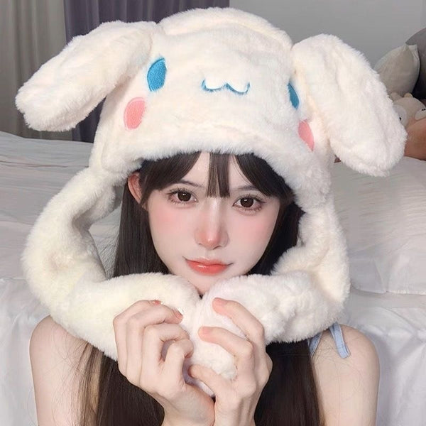 Sanrio Cinnamoroll Cute Moving Bunny Ears Fluffy Hat - Juneptune