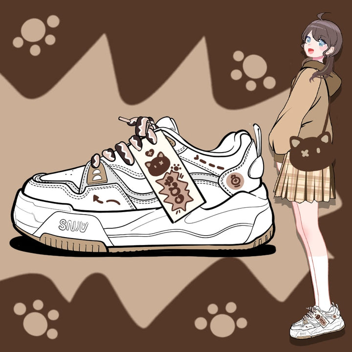 Brown Cat Chunky Sneakers - Juneptune