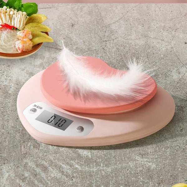 Kawaii Pink Heart Shaped Electronic Kitchen Scale 5kg - Juneptune