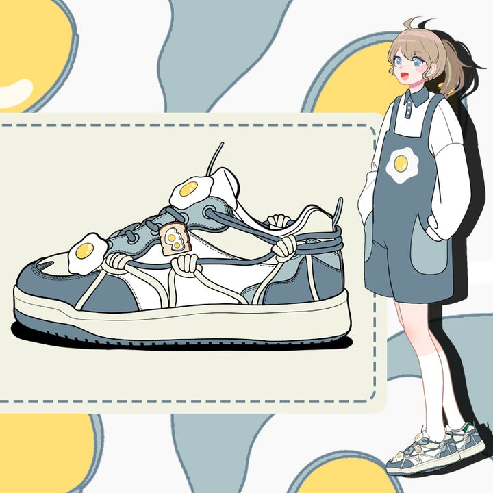 Kawaii Egg Toast Chunky Sneakers - Juneptune