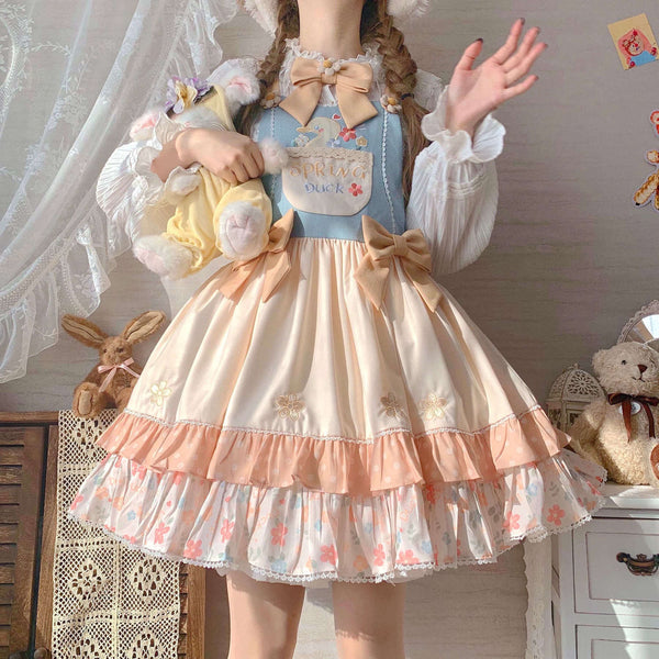 Kawaii Lolita Summer Dress With Bow - Juneptune