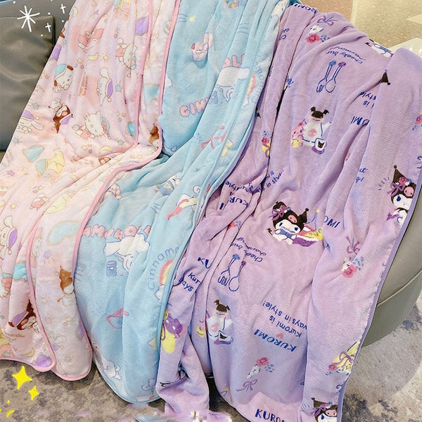 Sanrio Kawaii Soft Fleece Blanket - Juneptune