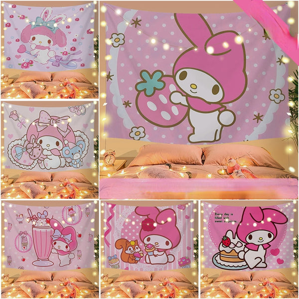 Sanrio Kawaii My Melody Wall Decoration Tapestry - Juneptune