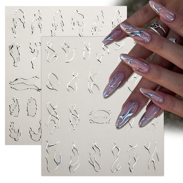 Silver DIY Nail Stickers - Juneptune