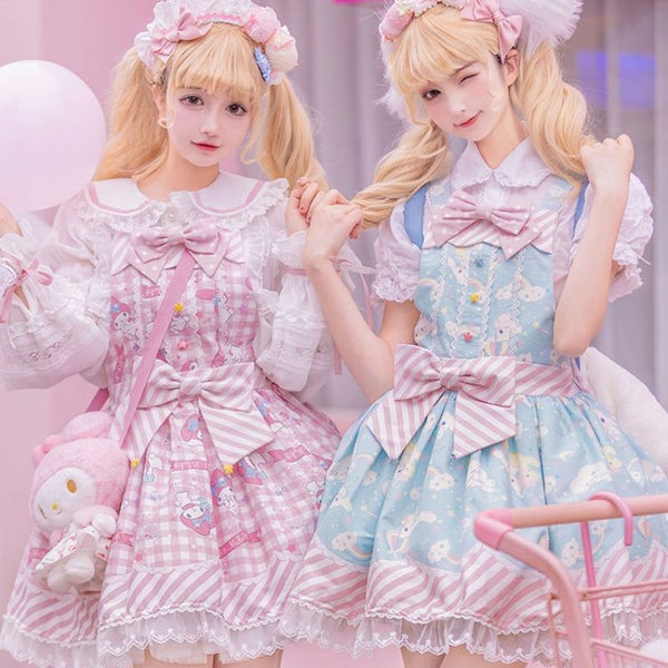 Kawaii Sanrio My Melody Cinnamoroll Kuromi Lolita Harajuku Dress - Juneptune