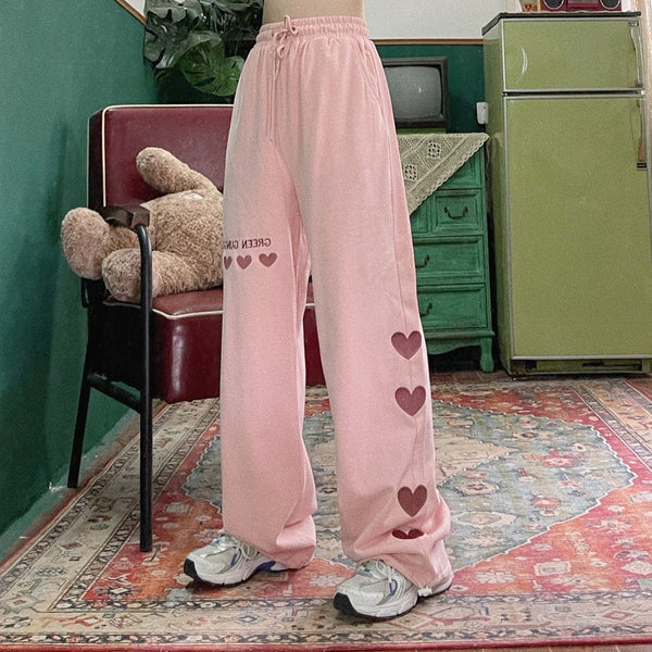 Kawaii Heart Print Pants