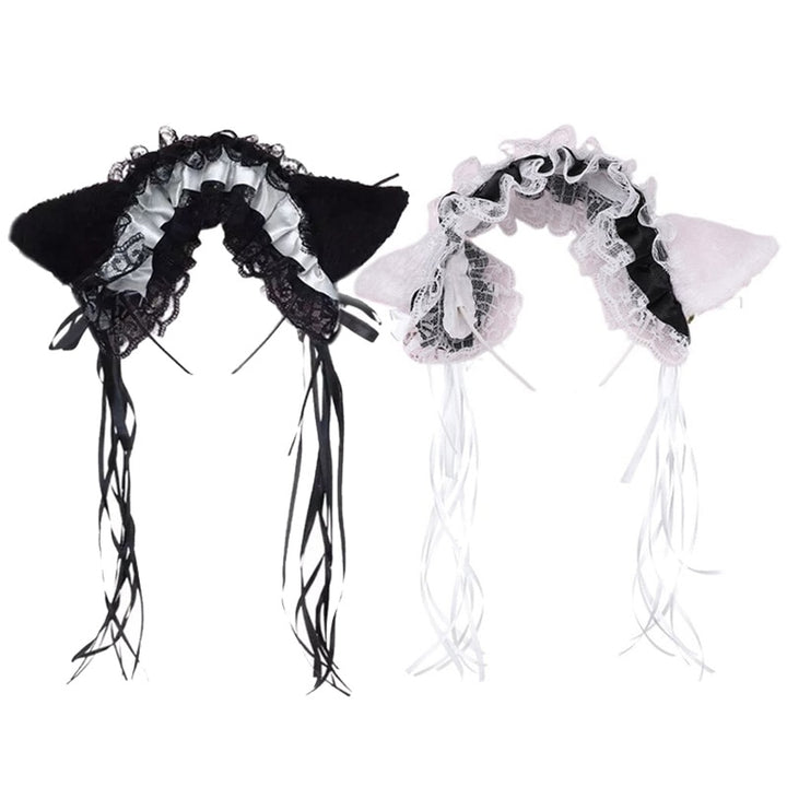 Gothic Lolita Maid Cat Ears Headband - Juneptune