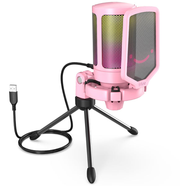 Pink USB Gaming PC Microphone - Juneptune