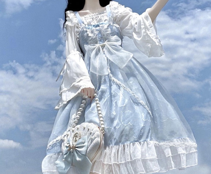 Blue Alice In Wondeland Inspired Cute Lolita Dress - Juneptune