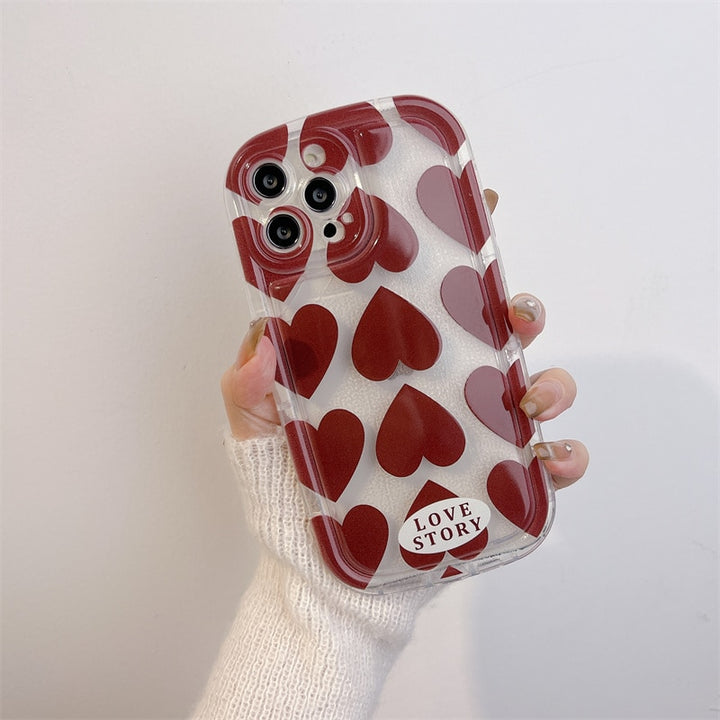 Cute Wine Red Hearts iPhone Case - Juneptune