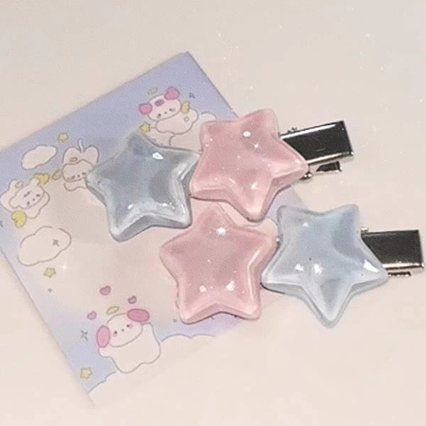 Pastel Star Hair Clips