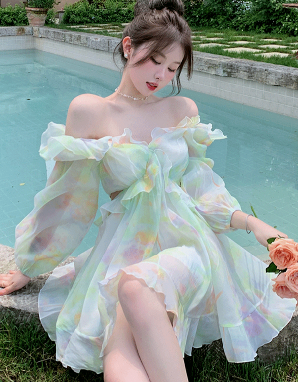 Fairycore Tie-Dye Ruffles Dress - Juneptune