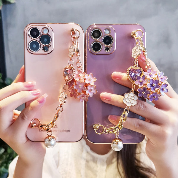 Elegant Glitter iPhone Case With Bracelet - Juneptune