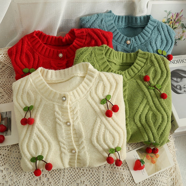 Cherry Knitted Cardigan