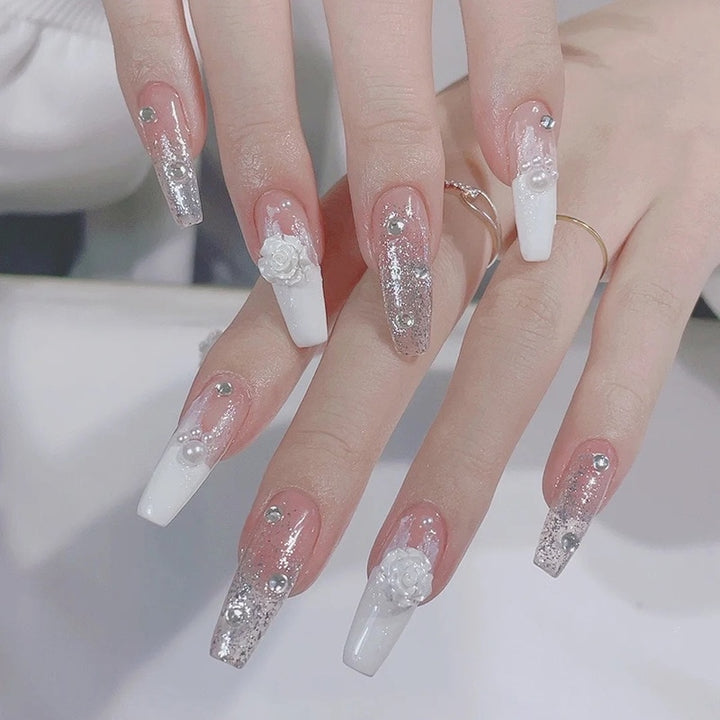 24pcs/Box Press On Cute Aesthetic False Nails - Juneptune