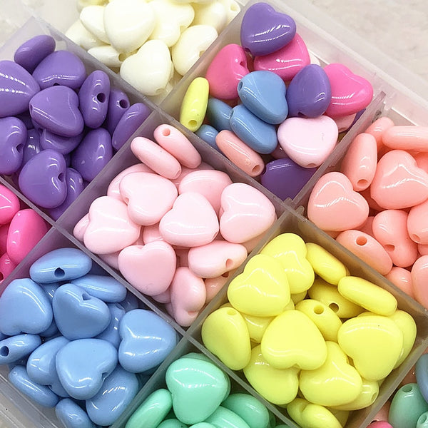 Colourful Heart Shaped DIY Crafting Beads - Juneptune