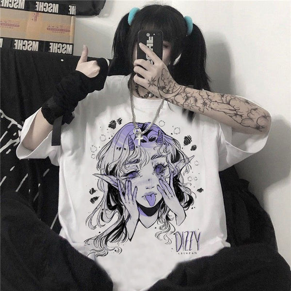 Kawaii Oversized Women Harajuku Elf T-Shirt - Juneptune