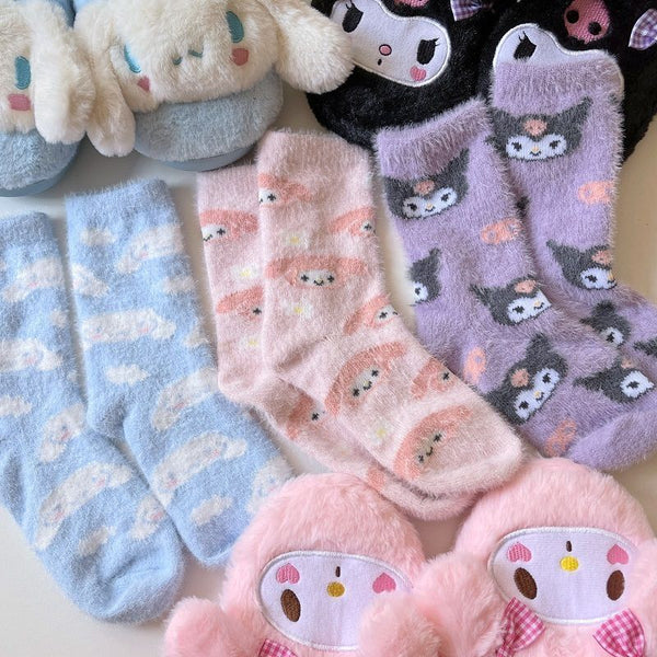 Kawaii Sanrio Fluffy Socks - Juneptune