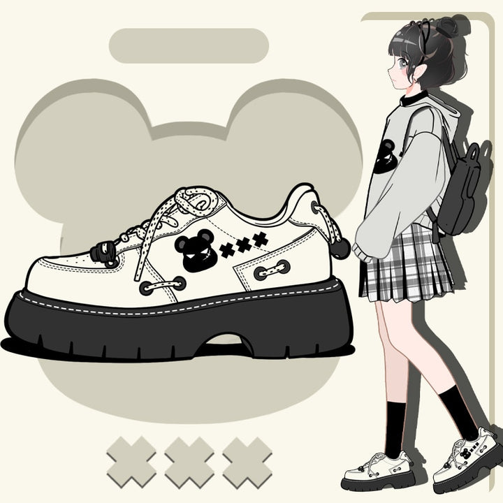 Gothic Lolita Bear Platform Shoes - Juneptune