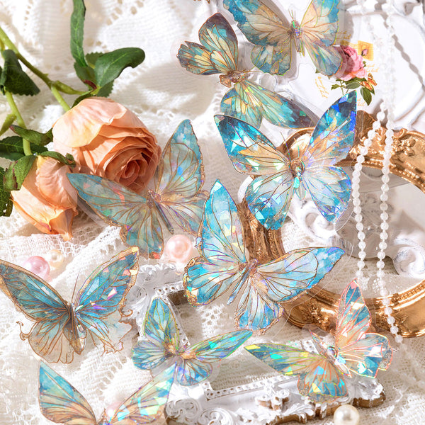 Aesthetic Crystal Butterfly Stickers - Juneptune