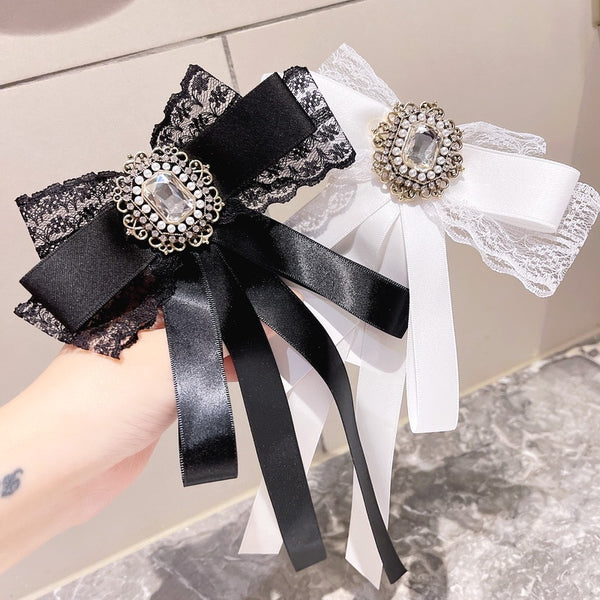 Kawaii Lolita Lace Bow Brooch - Juneptune