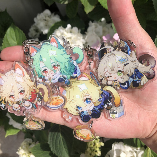 Genshin Impact Acrylic Keychain With Pendant - Juneptune