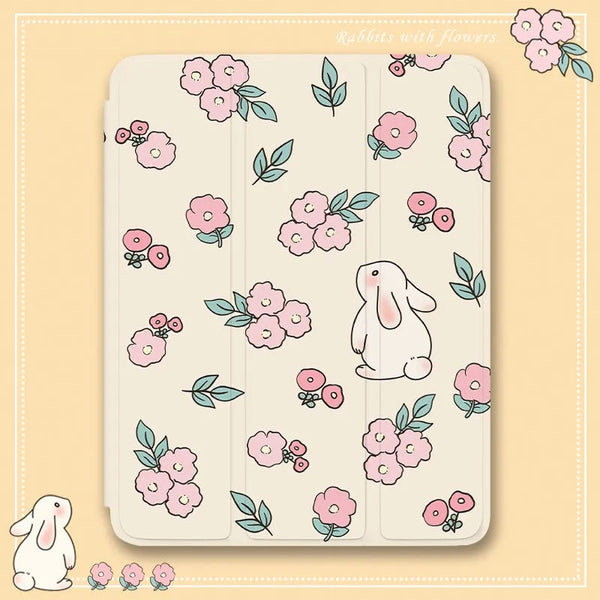 Cottagecore Floral Apple iPad Protective Case - Juneptune