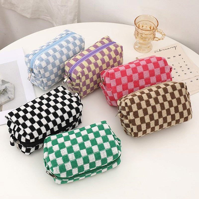 Checkerboard Knitted Pencil Case – Juneptune