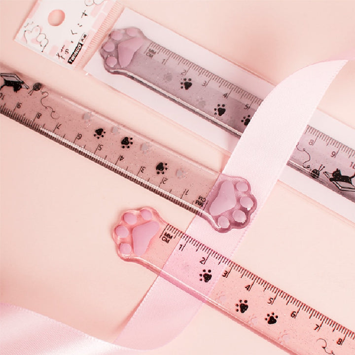 Cute Kitty Paw Straight Ruler - Juneptune