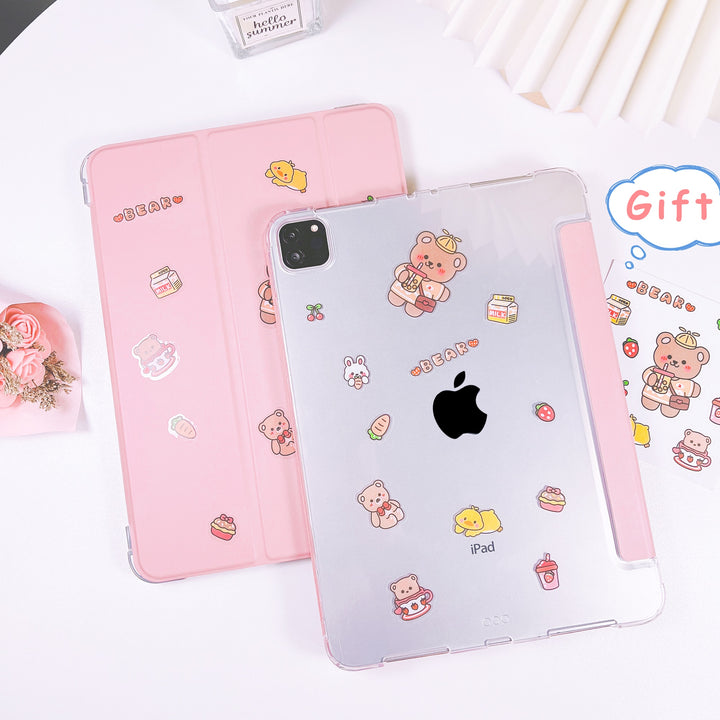 Kawaii Bear Apple iPad Protective Case - Juneptune